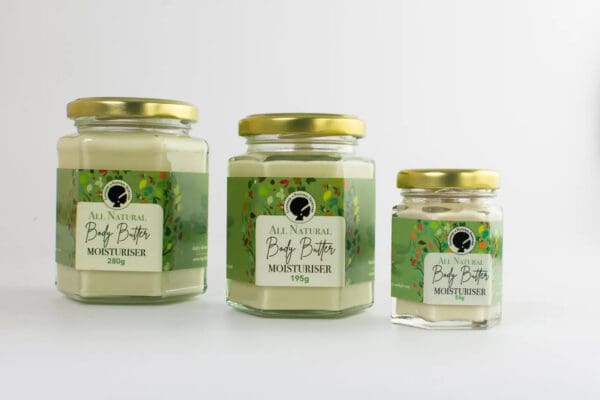 A group of three jars with different sizes and shapes.